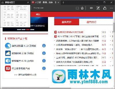 雨林木风win10系统Edge浏览器标签页预览设置方法