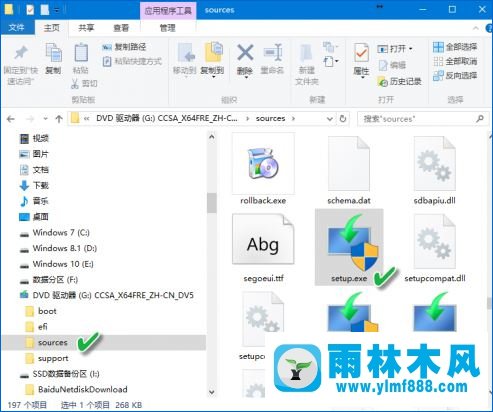 雨林木风win10 iso安装包有两个setup.exe 该用哪个？