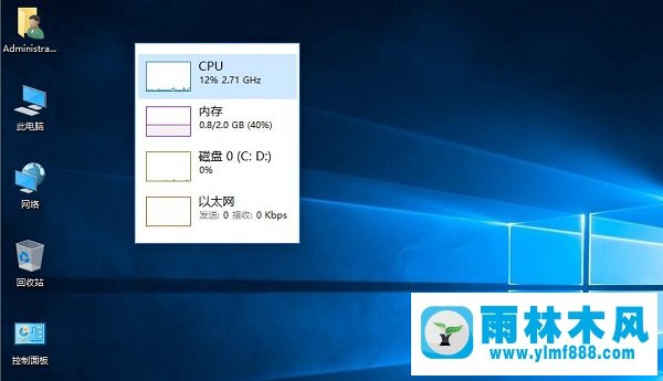 雨林木风win10任务管理器只显示性能小窗口怎么设置？