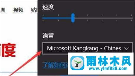 雨林木风win10如何增加edge浏览器朗读音量?