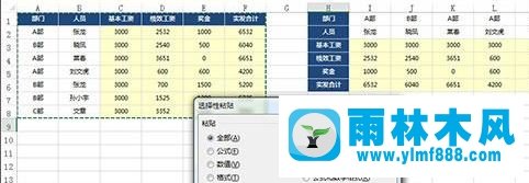 雨林木风win10系统Excel选择性粘贴怎么用?