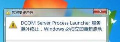 Win7提示dcom server process launcher意外终止怎么办？