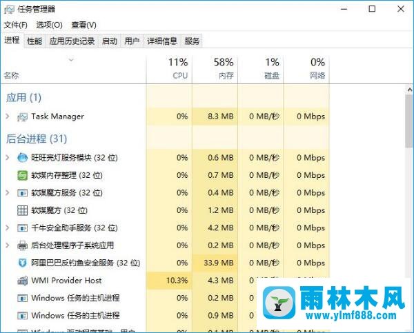 雨林木风win10系统如何强制关闭系统进程？