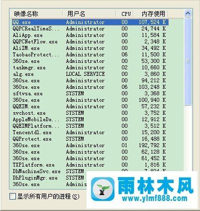 雨林木风Win XP任务管理器显示不全的问题该怎么解决