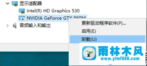 雨林木风win10系统里nvidia显卡卸载的方法教程