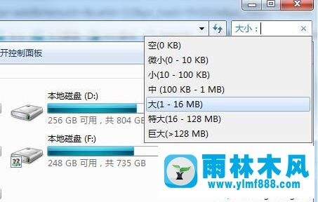 雨林木风win7系统搜索大文件的方法技巧