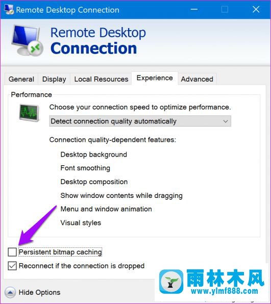 雨林木风win10系统使用远程桌面连接时黑屏的解决方法